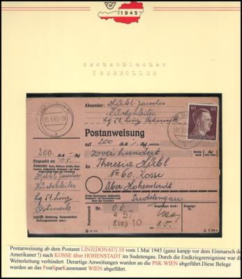 Poststück - Linz 1945 April Mai Überrollbelege - Známky a pohlednice