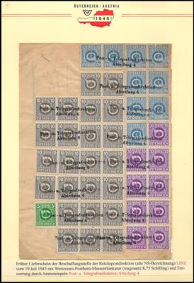 Poststück - Österr. 1945 - Dokumentation der Telegraphendirektion, - Známky a pohlednice