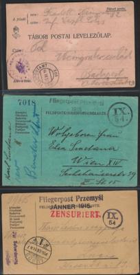 Poststück - Österr. Feldpost WK I - Fliegerpost Festung Przemysl -Partie Fliegerpost mit Flug Nr. 2 (2), - Stamps and postcards