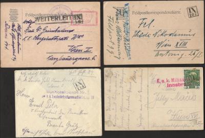 Poststück - Österr. Feldpost WK I - Interess. Partie TARNSTEMPEL mit III/2 - IX/57 - IX/56 - IX/71 - IX/46, - Stamps and postcards