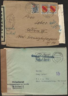 Poststück - Österr. Interess. frühe Nachkriegskorresp., - Stamps and postcards