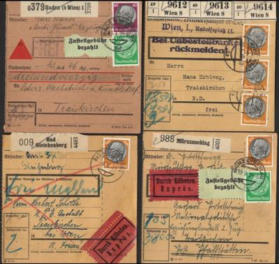 Poststück - "Ostmark" - Reichh. Partie Paketkarten aus vielen versch. Orten, - Známky a pohlednice