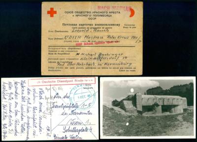 Poststück - Partie D. Feld- und POW - Post WK II, - Známky a pohlednice