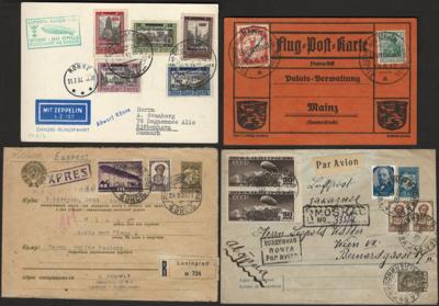 Poststück - Partie Flugpostbelege u. Flugmotivbelege wie AK D.Reich mit div. Europa, - Známky a pohlednice