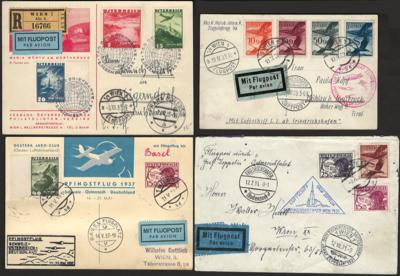 Poststück - Partie meist Flugpostbelege Österr. I. Rep. mit ein wenig "Ostmark", - Stamps and postcards