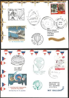 Poststück - Partie moderne Ballonpost Österr. u.a. mit etwas Weihnachtsballonpost, - Briefmarken und Ansichtskarten