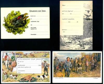 Poststück - Partie Motivkarten "Jagd", - Briefmarken und Ansichtskarten