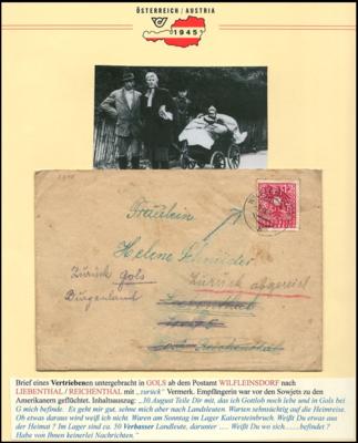 Poststück - Partie vowiegend Flüchtlingspost 1945 aus Albrechtsberg, - Známky a pohlednice