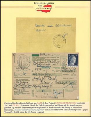 Poststück - Zweisprachige (tschechisch/deutsch) Zahlkarte - Známky a pohlednice