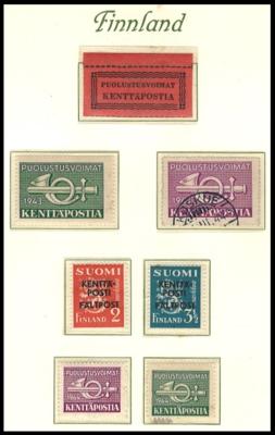 **/*/gestempelt/Poststück - Partie div. Europa u.a. mit Teilsammlung Finnland ab 1943, - Stamps and postcards