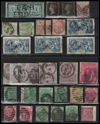 .gestempelt/* - Sammlung Grobrit. ca. 1840/1948, - Briefmarken und Ansichtskarten