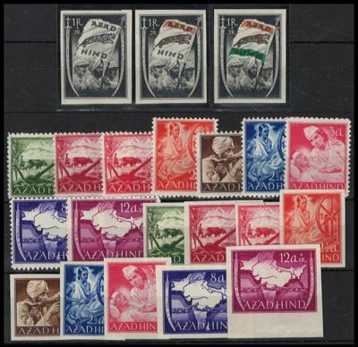 ** - Nationales Indien (Azad -Hind - Freies Indien) gez. und ungez., - Stamps and postcards