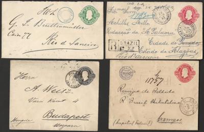 Poststück - Brasilien - Partie Ganzsachen - Briefumschläge der Ausgabe Dom Pedro II, - Briefmarken und Ansichtskarten