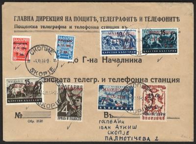 Poststück - D. Bes. WK II - Mazedonien Nr. 1/8 auf Satzbrief, - Francobolli e cartoline