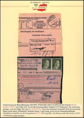 Poststück - Grazer Postanweisungen - Briefmarken und Ansichtskarten