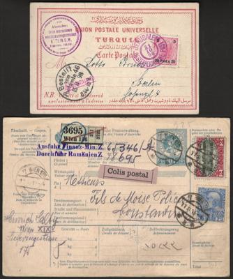 Poststück - Kl. Partie Belege Österr. Monarchie ab 1883 und etwas Levante, - Briefmarken und Ansichtskarten