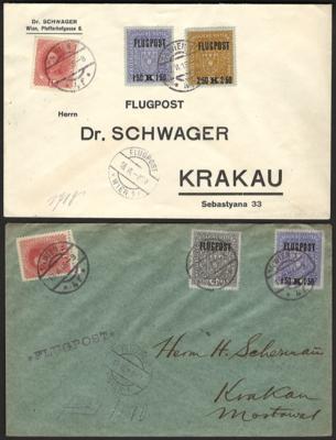 Poststück - Österr. - Flugpost 1918 - Partie Wien - Krakau mit unterschiedl. Daten, - Stamps and postcards