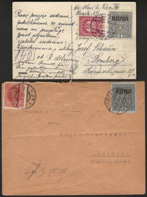 Poststück - Österr. - Flugpost 1918 - Partie Wien - Lemberg mit unterschiedl. Daten, - Francobolli e cartoline