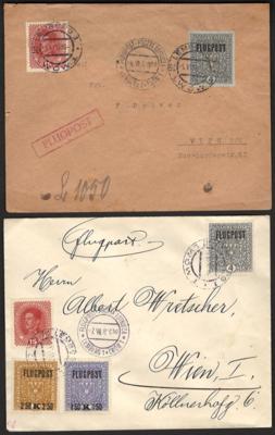 Poststück - Österr. - Partie Flugpost 1918 - Lemberg - Wien vom 1.6., - Briefmarken und Ansichtskarten