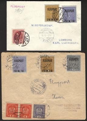 Poststück - Österr. - Partie Flugpost 1918 - Lemberg - Wien vom 1.7., - Francobolli e cartoline