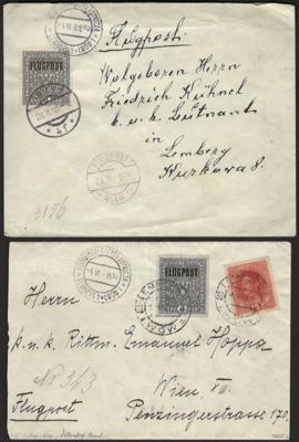 Poststück - Österr. - Partie Flugpost 1918 - Lemberg - Wien vom 15.7., - Briefmarken und Ansichtskarten