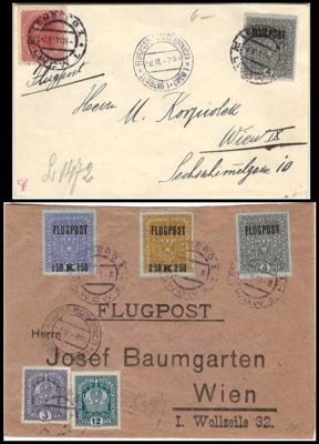 Poststück - Österr. - Partie Flugpost 1918 mit Wien - Lemberg vom 8.5., - Stamps and postcards
