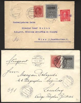 Poststück - Österr. - Partie Flugpost 1918 mit Wien - Lemberg vom 9.6., - Francobolli e cartoline