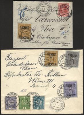 Poststück - Österr. - Partie Flugpost 1918 Wien - Krakau vom 1.4., - Francobolli e cartoline