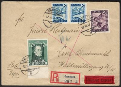 Poststück - Partie meist ungewöhnliche Belege Österr. I. + II. Rep., - Stamps and postcards