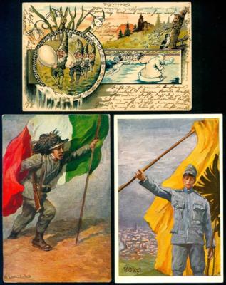 Poststück - Partie Motivkarten u.a. mit Patriotika etc., - Stamps and postcards
