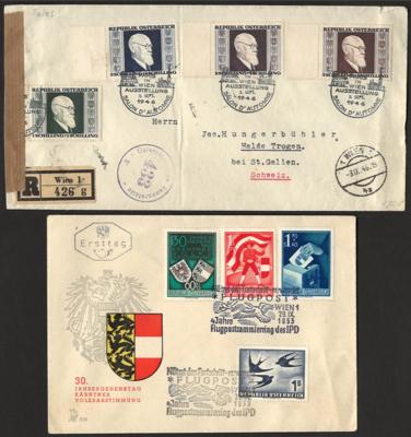 Poststück - Partie POststücke Österr. II. Rep. aus ca. 1946/57, - Briefmarken und Ansichtskarten