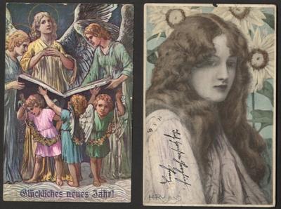 Poststück - Reichh. Partie Motivkarten mit Glückwunsch - Frauen - Kindern etc., - Stamps and postcards