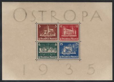 ** - D.Reich Bl. Nr. 3 (OSTROPA) noch mit Originalgummi, - Stamps and postcards