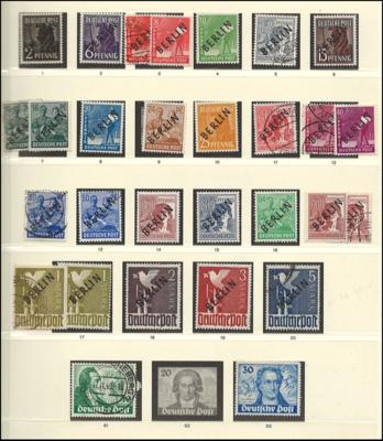 **/*/gestempelt - Berlin - Sammlung  1948/1990, - Briefmarken und Ansichtskarten
