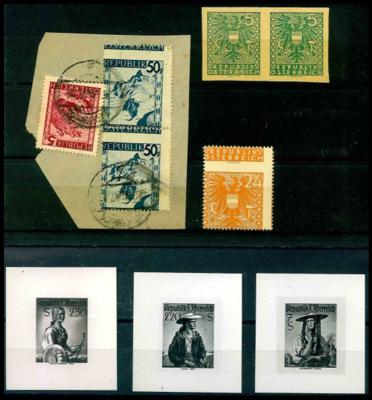**/gestempelt/* - Österr. - Kl. Partie meist Plattenfehler u. Abarten ab 1945, - Stamps and postcards