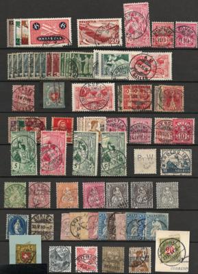 **/*/gestempelt - Partie Schweiz ab 1854, - Briefmarken und Ansichtskarten