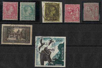 **/*/gestempelt/Poststück - Partie Monaco ab 1885, - Stamps and postcards
