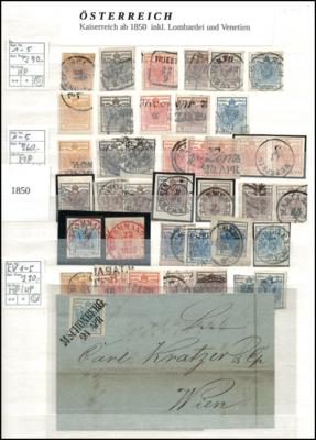 .gestempelt/**/*/(*)/Poststück - Sammlung Österr. 1850/1946, - Stamps and postcards