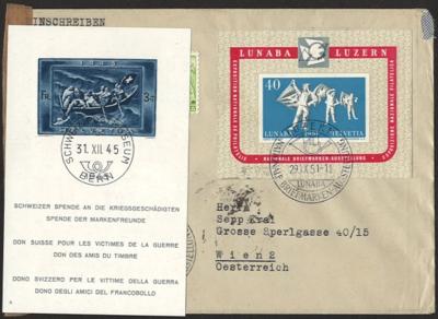 .gestempelt/Poststück - Sammlung Schweiz inkl. besserer Blöcke ab Strubbli - Ausgabe, - Briefmarken und Ansichtskarten