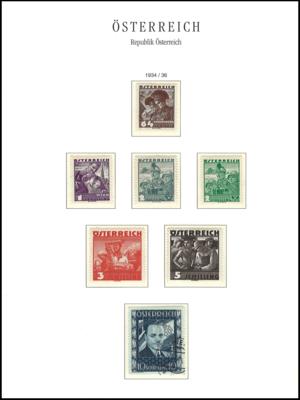 **/gestempelt - Sammlung Österr. 1922/1937, - Stamps and postcards