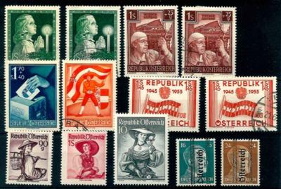 **/gestempelt - Sammlung Österr. ab 1945, - Stamps and postcards