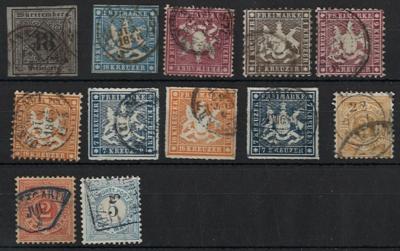 .gestempelt/*/** - Sammlung Württemberg u.a. mit Nr. 5, - Briefmarken und Ansichtskarten