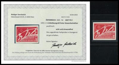 ** - Österr. Nr. 1027 PU I (1 S Gewerkschaften), - Stamps and postcards