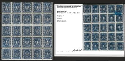 ** - Österr. Nr. 399 (25 K Frauenkopf) im 25er Block mit Plattenfehler I und II, - Francobolli e cartoline