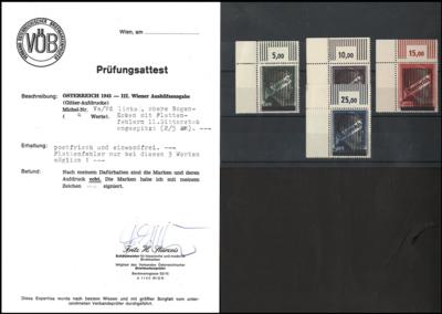 ** - Österr. Nr. Va/Vd li. ob. Bogenecken - Stamps and postcards