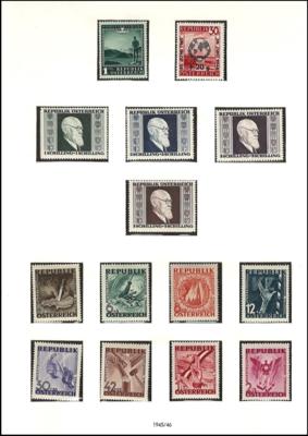 ** - Österr. - Sammlung  1945/ 1971 incl. Porto, - Briefmarken und Ansichtskarten