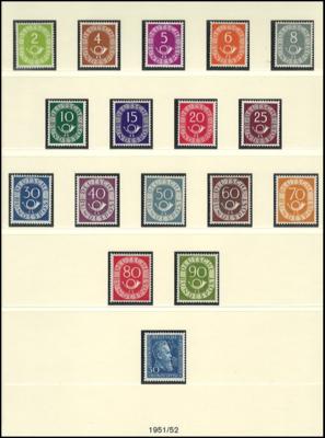 ** - Sammlung BRD 1949/2001 u.a. mit POSTHORNSERIE (Spitzenwerte gepr. Schlegel), - Francobolli e cartoline