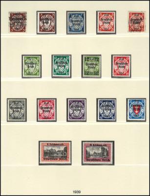 ** - Sammlung D.Reich 1938/1945 sowie div. Werte auch gestempelt, - Briefmarken und Ansichtskarten