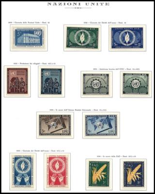 ** - Sammlung UNO - NY. 1952/1980 + einige Poststück, - Stamps and postcards