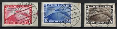 Briefstück - D.Reich Nr. 496/98 (Chicagofahrt) auf 3 Briefstück, - Francobolli e cartoline